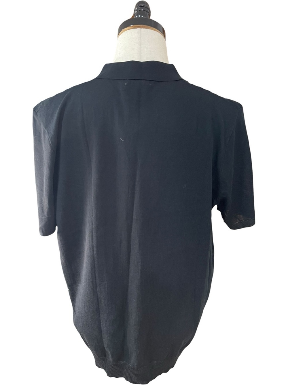 Coofandy Ribbed Short-Sleeve Knit Polo Shirt Black - Picture 7 of 16